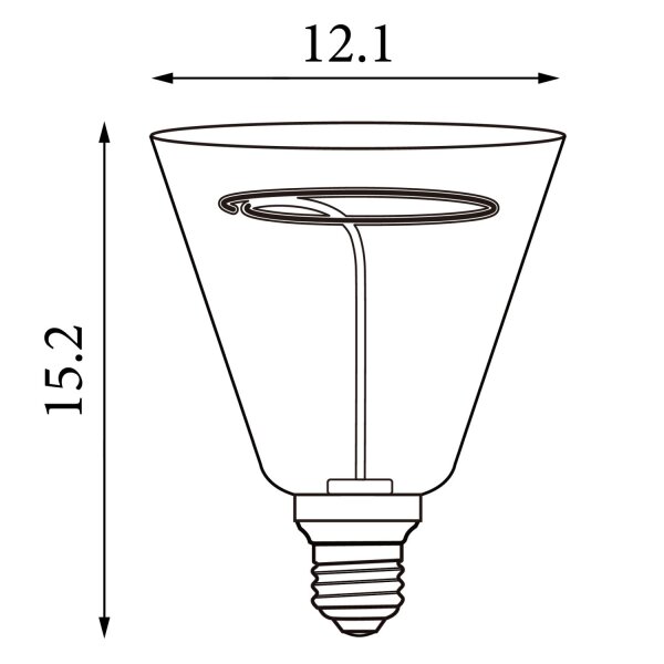 LED Leuchtmittel 1800K Glas Bernstein E27 H:15,2 cm