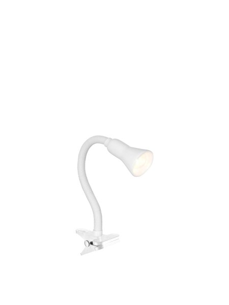 Klemmleuchte Metall Weiß E14 H:50 cm Schalter modern