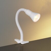 Klemmleuchte Metall Wei&szlig; E14 H:50 cm Schalter modern