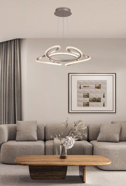 LED Hängelampe dimmbar 3000K Aluminium Champagner