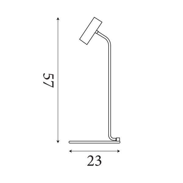 Tischleuchte verstellbar Metall Schwarz E27 H:57 cm