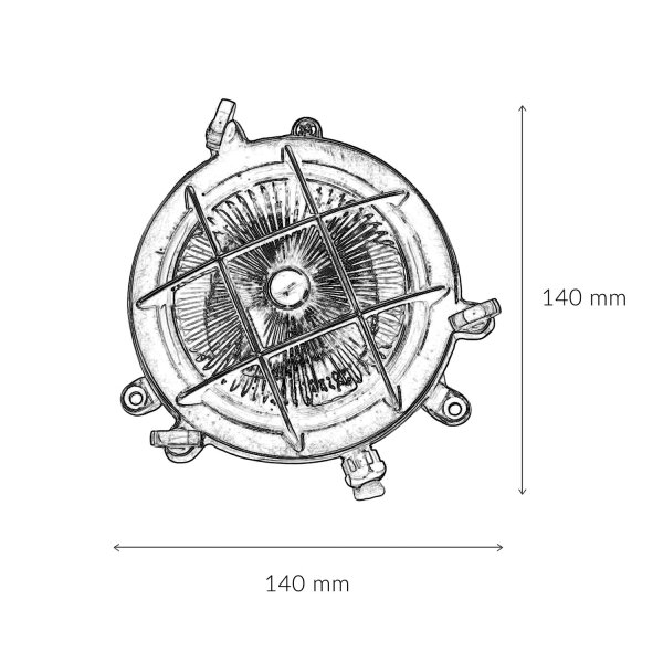 Lampe de bateau inoxydable SERIFOS laiton verre strié