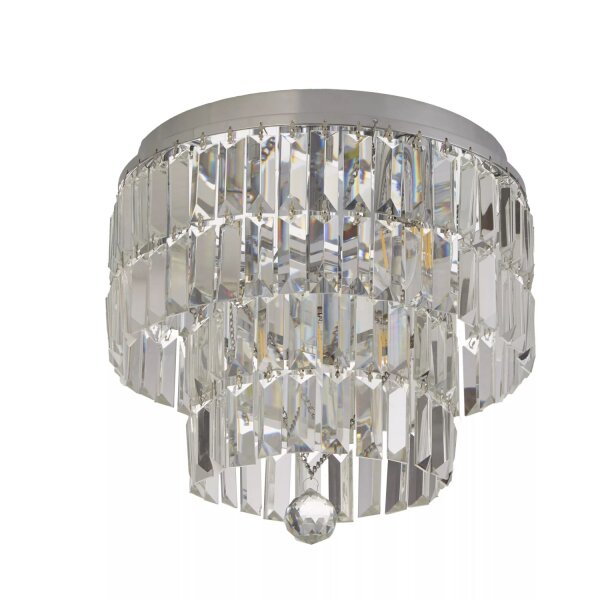 Deckenleuchte Glas Metall Chrom E14 IP44 Ø34 cm klar