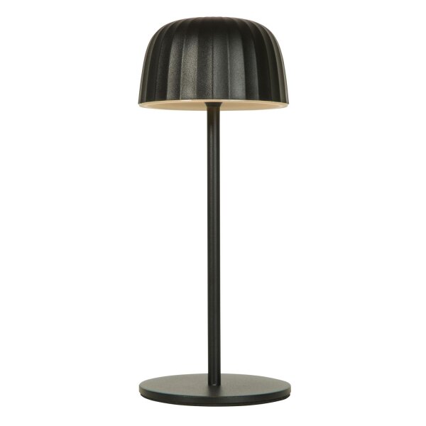 LED Tischlampe Akku dimmbar 3000K Metall Schwarz IP54