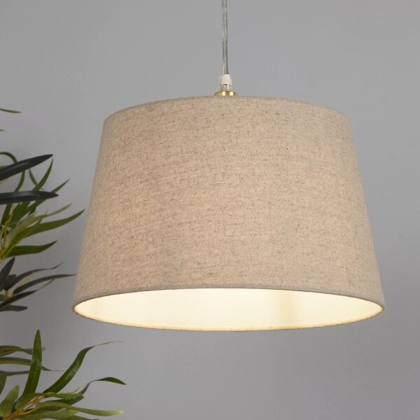 Lampenschirm Leinen Natur E14 E27 Ø30 cm blendarm