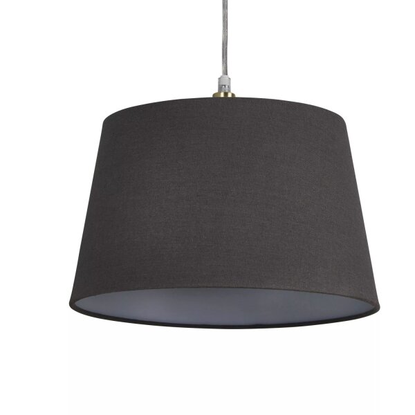 Lampenschirm Leinen Anthrazit E14 E27 Ø30 cm blendarm