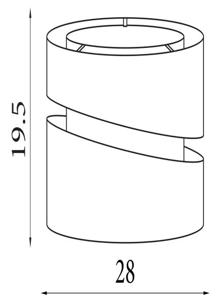 Lampenschirm Leinen Anthrazit Weiß E14 E27 H:19,5 cm