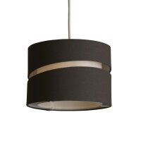 Lampenschirm Leinen Anthrazit Wei&szlig; E14 E27 H:19,5 cm