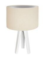 Lampe de table Abat-jour Lampe en bois Cr&egrave;me...