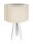 Lampe de table Abat-jour Lampe en bois Cr&egrave;me Argent R&eacute;tro