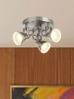 Deckenstrahler drehbar Metall Silber Wei&szlig; GU10 H:17 cm