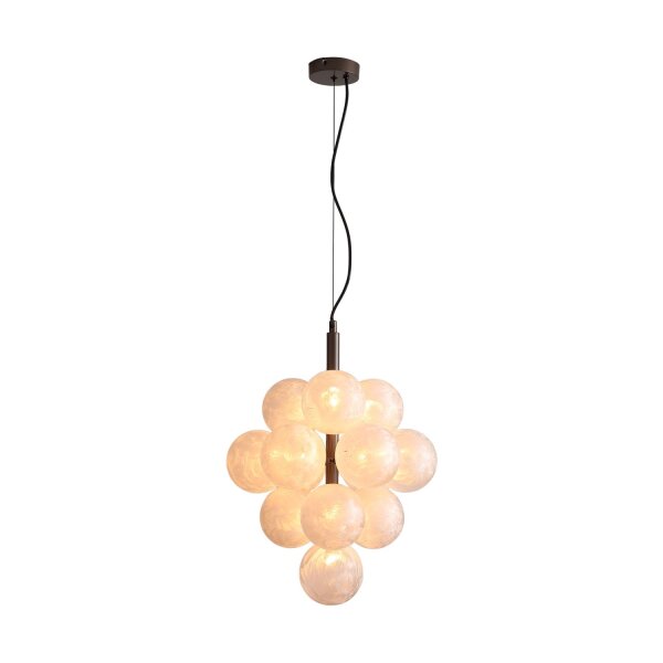 Hängelampe Glas Metall Bronze Weiß G9 Ø40 cm 13-flammig