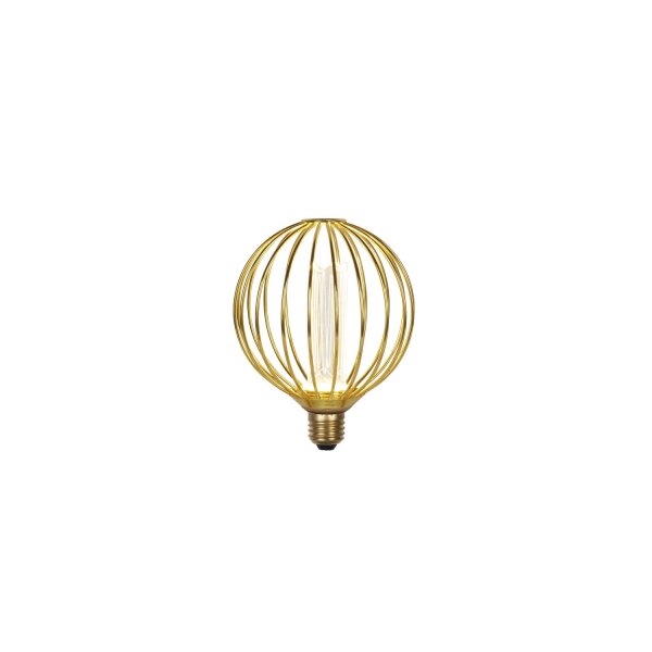 LED Leuchtmittel 2700K Metall Gold E27 H:16 cm Käfig