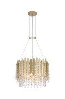 Pendelleuchte Glas Metall Kristall Gold E27 &Oslash;45 cm...
