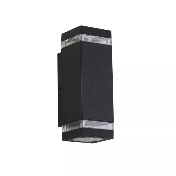 Außenwandleuchte Aluminium Schwarz GU10 IP44 H:23,5 cm