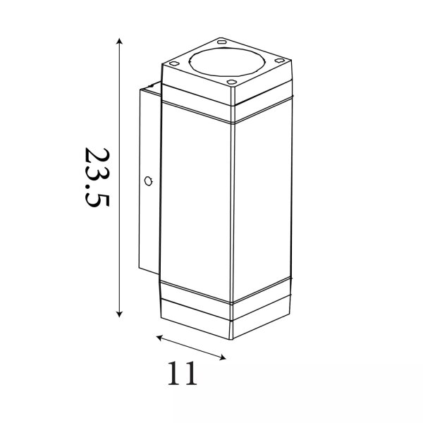 Außenwandleuchte Aluminium Hellgrau GU10 IP44 T:11 cm