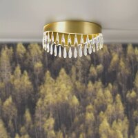 LED Deckenlampe 4000K Metall Kristallglas Gold &Oslash;43 cm