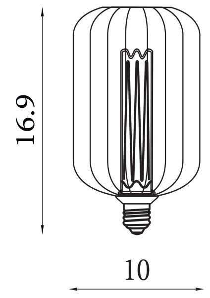 LED Leuchtmittel 1800K Glas Schwarz E27 H:16,9 cm Käfig