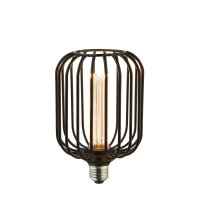 LED Leuchtmittel 1800K Glas Schwarz E27 H:16,9 cm K&auml;fig