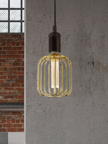 LED Leuchtmittel 1800K Glas Metall Gold E27 H:16,9 cm
