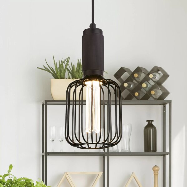 LED Leuchtmittel 2700K Glas Metall Schwarz E27 Ø12 cm