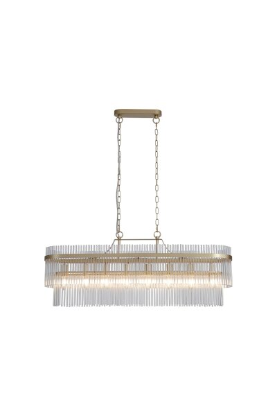 Hängelampe Glas Metall Gold E14 L:98 cm mehrstöckig