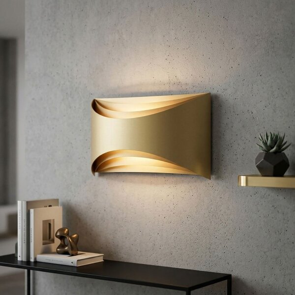 LED Wandleuchte Up Down 2700K Metall Gold H:15 cm