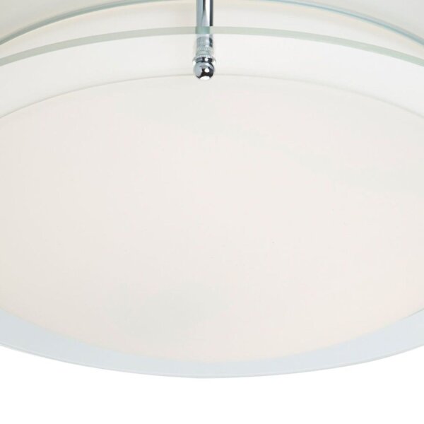 LED Deckenlampe 3000K Glas Metall Weiß IP44 Ø38 cm klar