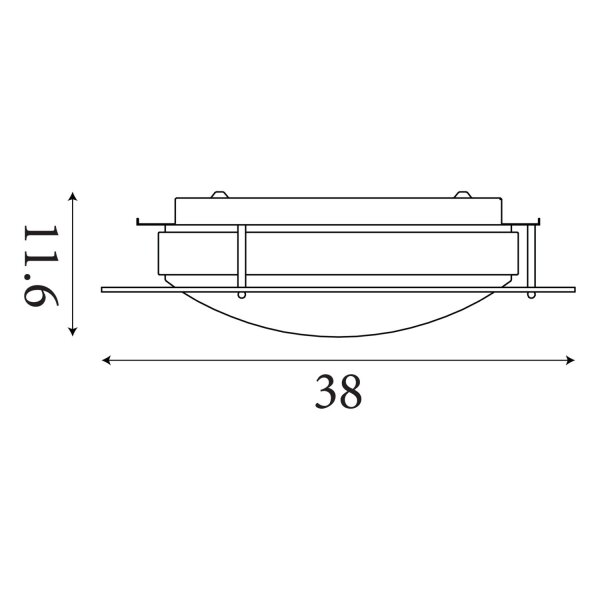 LED Deckenlampe 3000K Glas Metall Weiß IP44 Ø38 cm klar