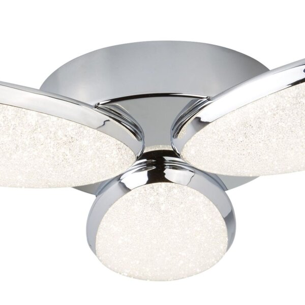 LED Deckenlampe 4000K Glas Metall Chrom L:44 cm oval