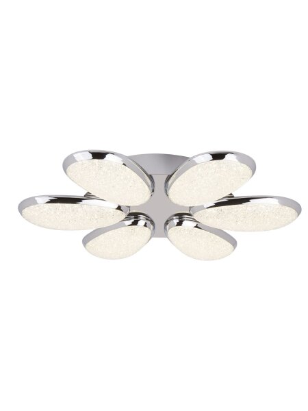 LED Deckenleuchte 4000K Glas Metall Chrom L:52 cm oval