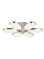 LED Deckenleuchte 4000K Glas Metall Chrom L:52 cm oval