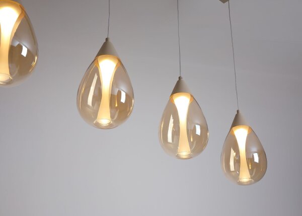 LED Hängelampe 3000K Sandfarben Champagner 4-flammig