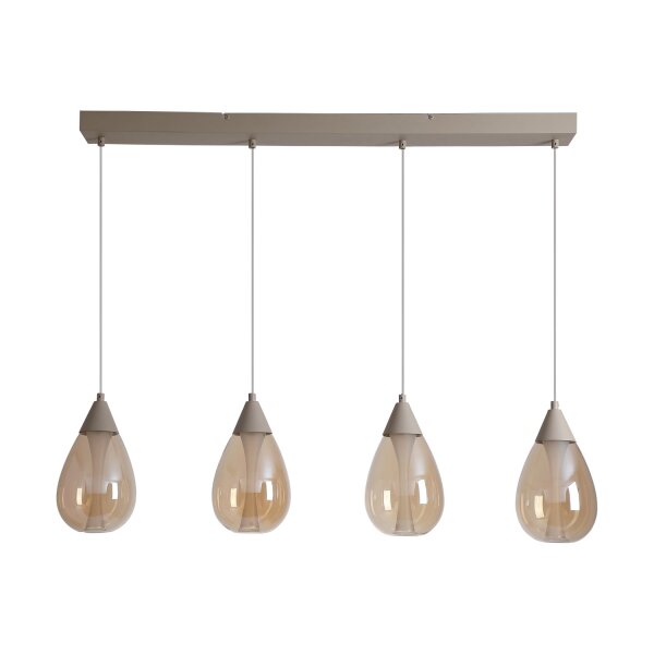 LED Hängelampe 3000K Sandfarben Champagner 4-flammig