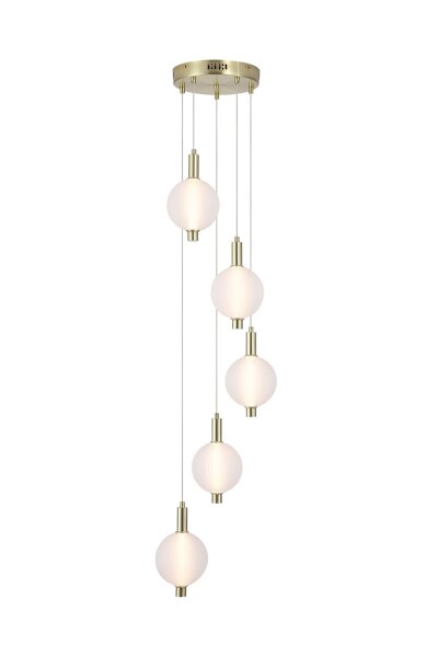 LED Pendelleuchte 3000K Glas Metall Messing Weiß Ø41 cm