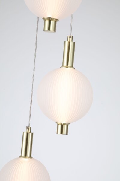 LED Pendelleuchte 3000K Glas Metall Messing Weiß Ø41 cm
