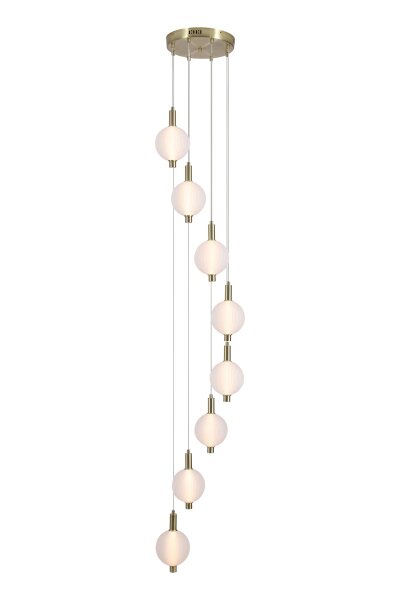 LED Hängelampe 3000K Glas Metall Messing Weiß Ø50 cm