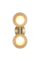 Wandleuchte Glas Messing Champagner G9 IP44 T:12,4 cm