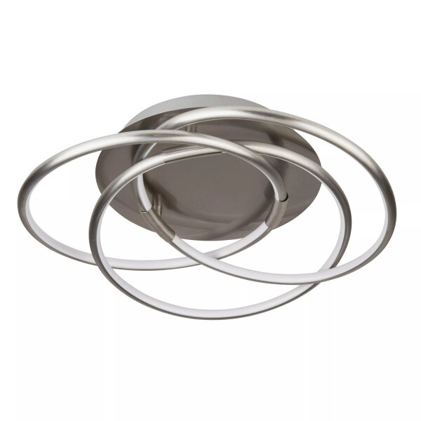 LED Deckenlampe 3000K Metall Silber Ø48 cm Lichtring