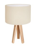 Lampe de table blanc crème Bois Trépied...
