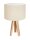 Lampe de table blanc cr&egrave;me Bois Tr&eacute;pied 46cm R&eacute;tro AYLMER