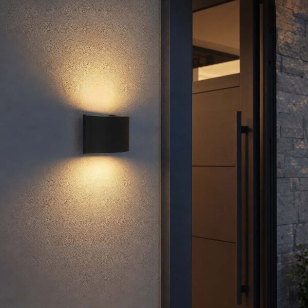 LED Außenleuchte Up Down 3000K Schwarz IP44 T:7,7 cm