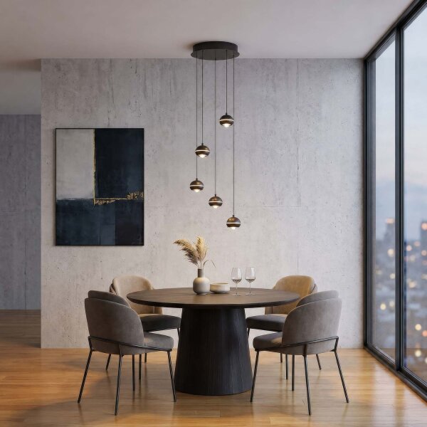LED Hängelampe 2700-4000K Metall Schwarz-Nickel Ø38 cm