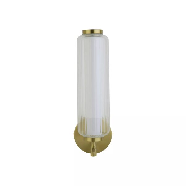 LED Wandlampe dimmbar 3000K Glas Metall Messing H:32 cm