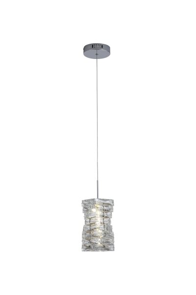 LED Pendelleuchte 4000K Kristallglas Chrom Ø15 cm