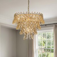 Kronleuchter Glas Metall Gold matt E14 &Oslash;60 cm...