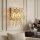 Wandleuchte Glas Metall Kristall Gold matt E14 T:19 cm