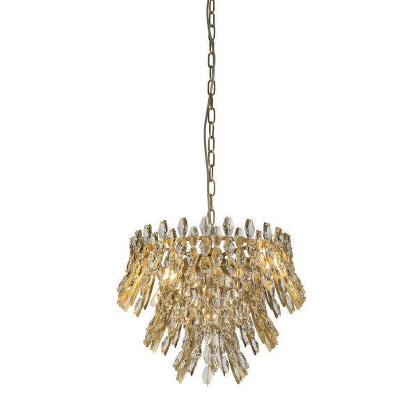 Pendelleuchte Glas Metall Gold matt E14 Ø45 cm klar