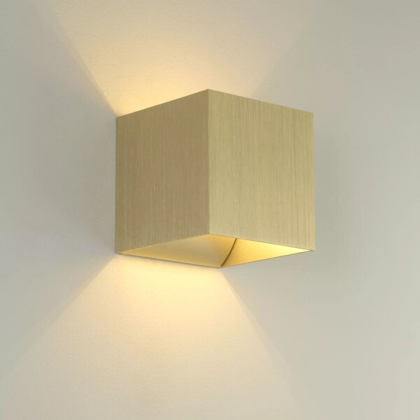 Wandlampe Up Down Aluminium Gold G9 H:9,7 cm eloxiert