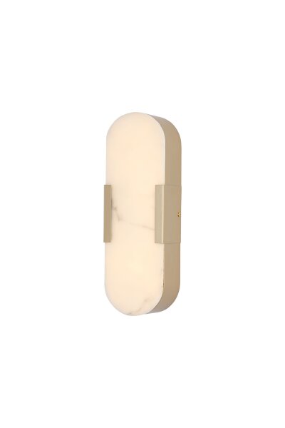 LED Wandlampe 3000K Harz Gold Weiß IP44 H:35 cm oval